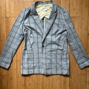 Treasure & Bond Blue Plaid Blazer